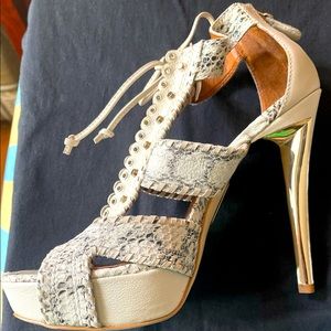Snake print sandals